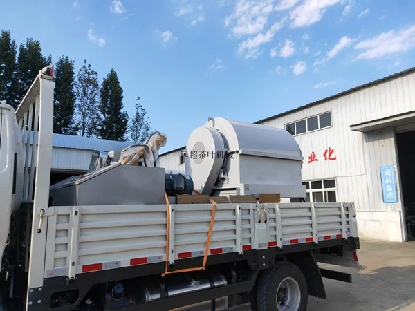 保健茶加工机械发往洛阳--桑叶茶，蒲公英炒茶机**